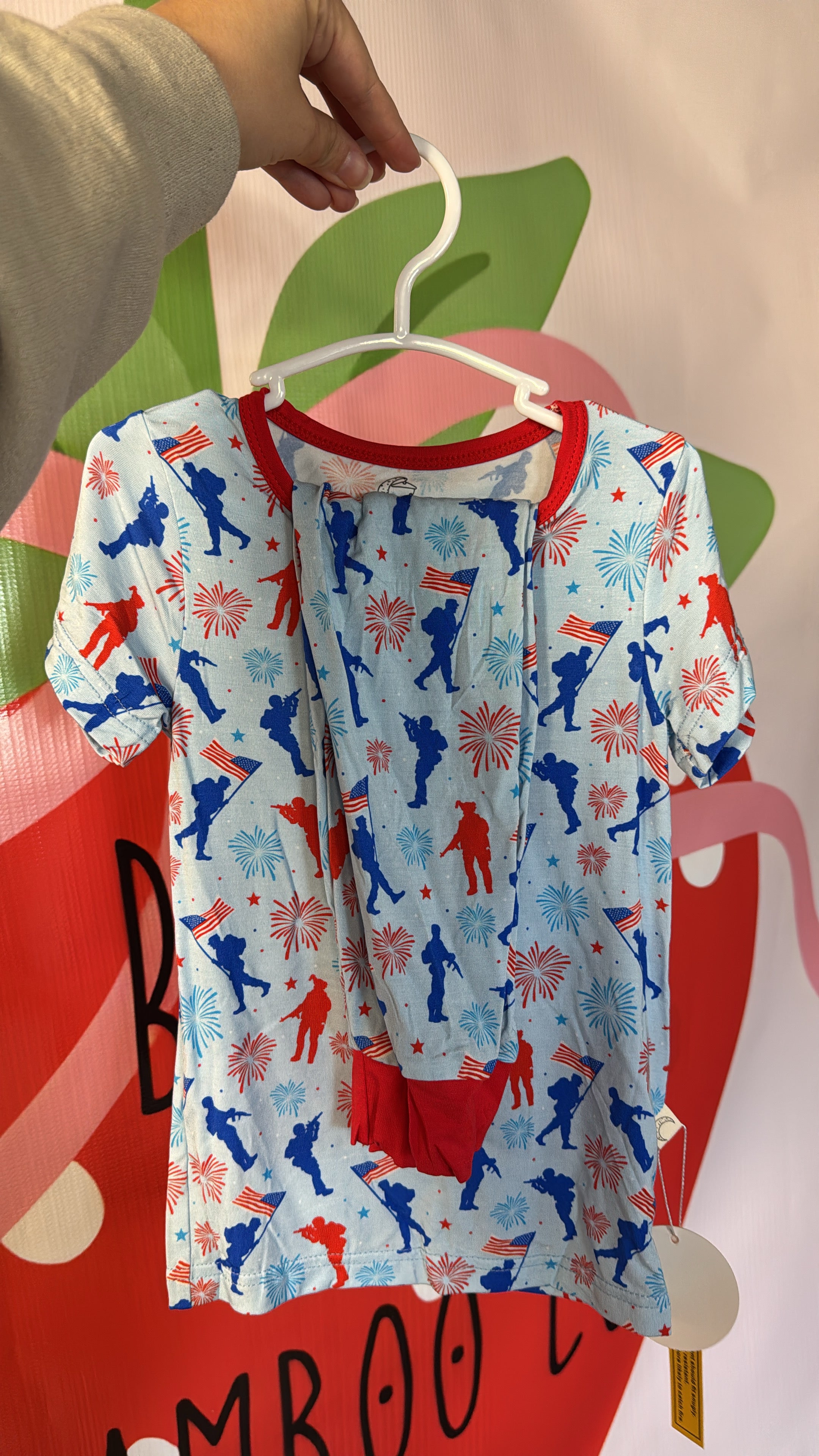 Red, White & Blue Short Sleeve & Long Pants Set