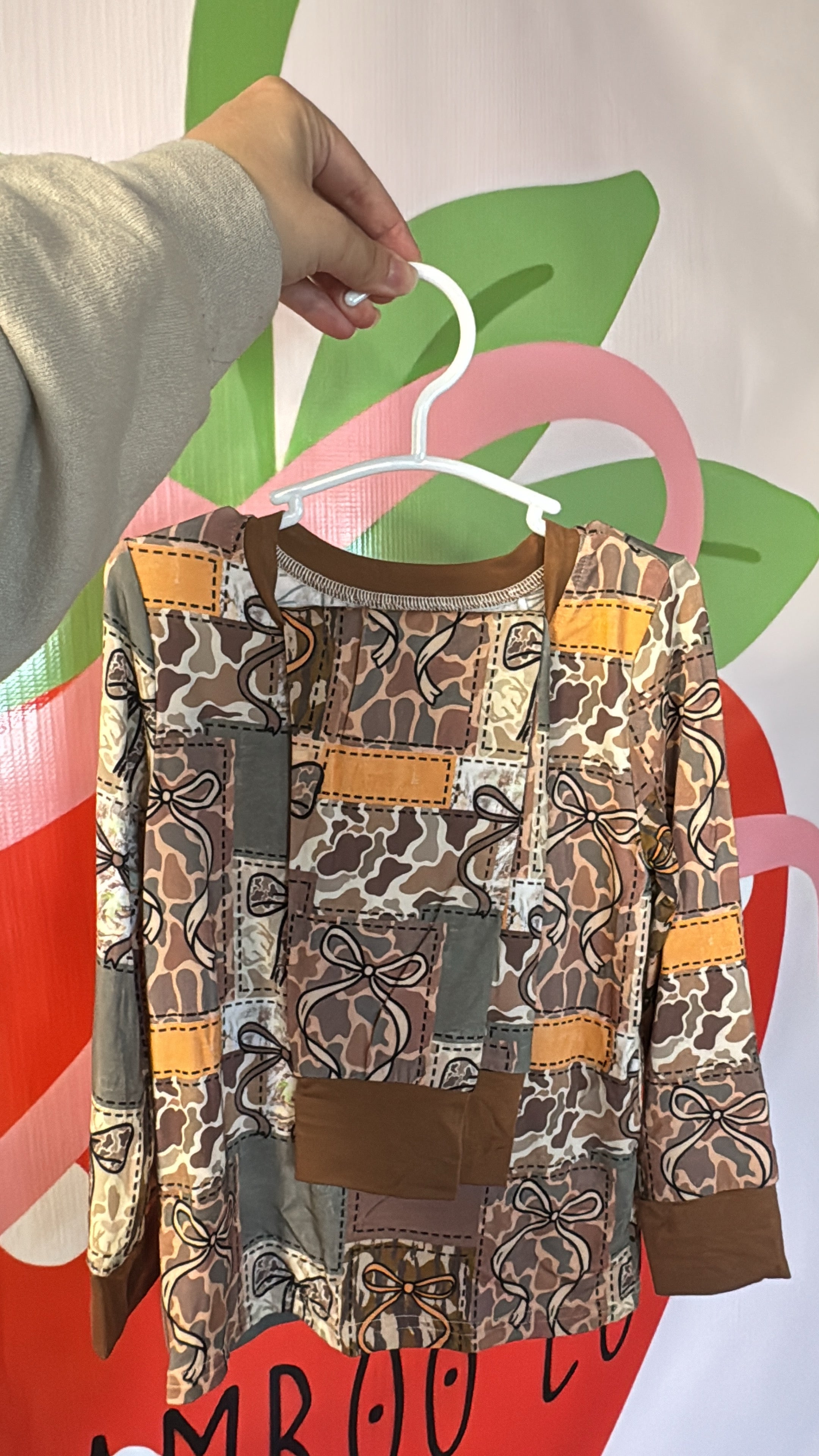 Camo Bows Long Sleeve & Pants Set