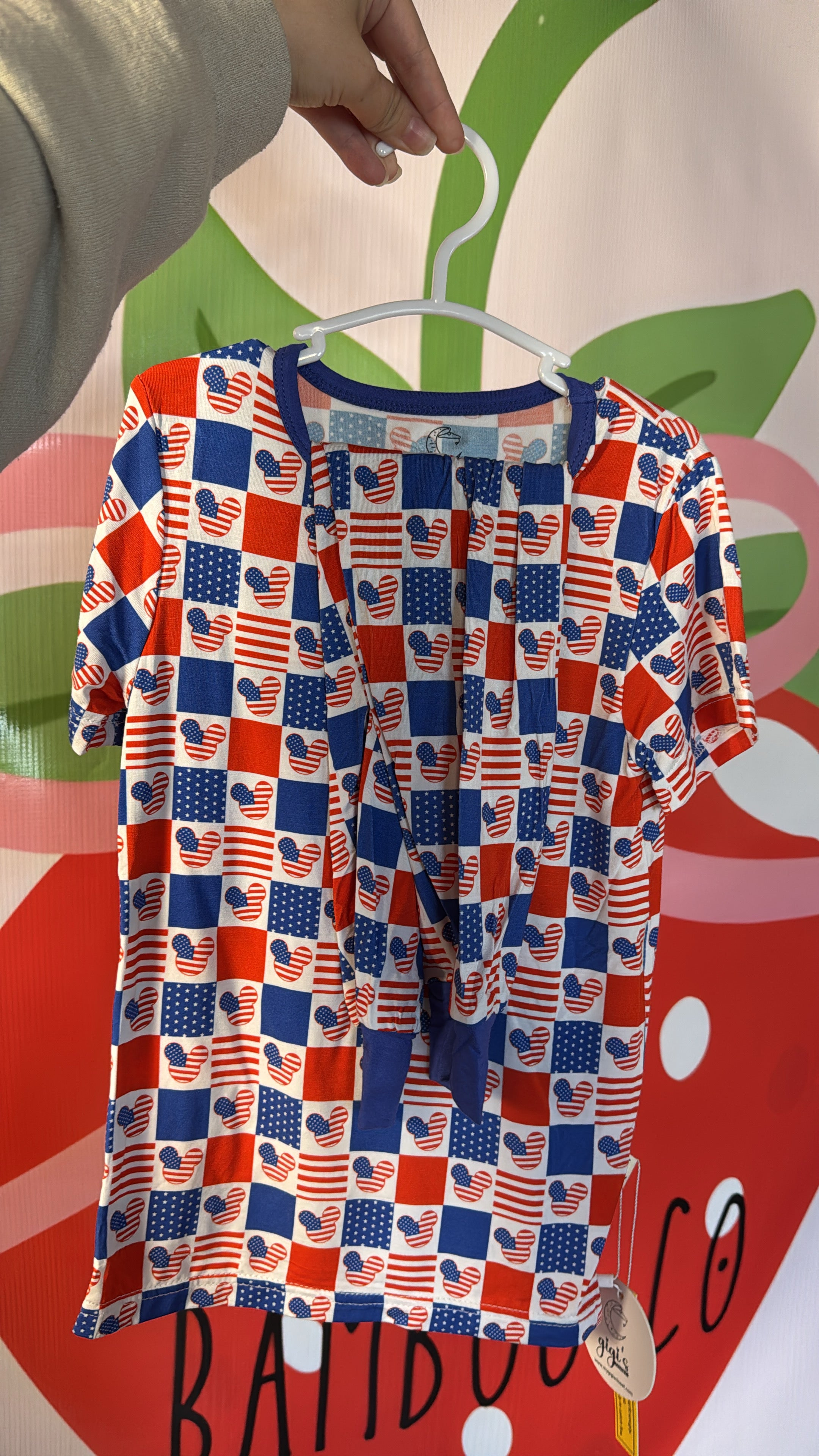Ears Red White & Blue Short Sleeve & Long Pants Set